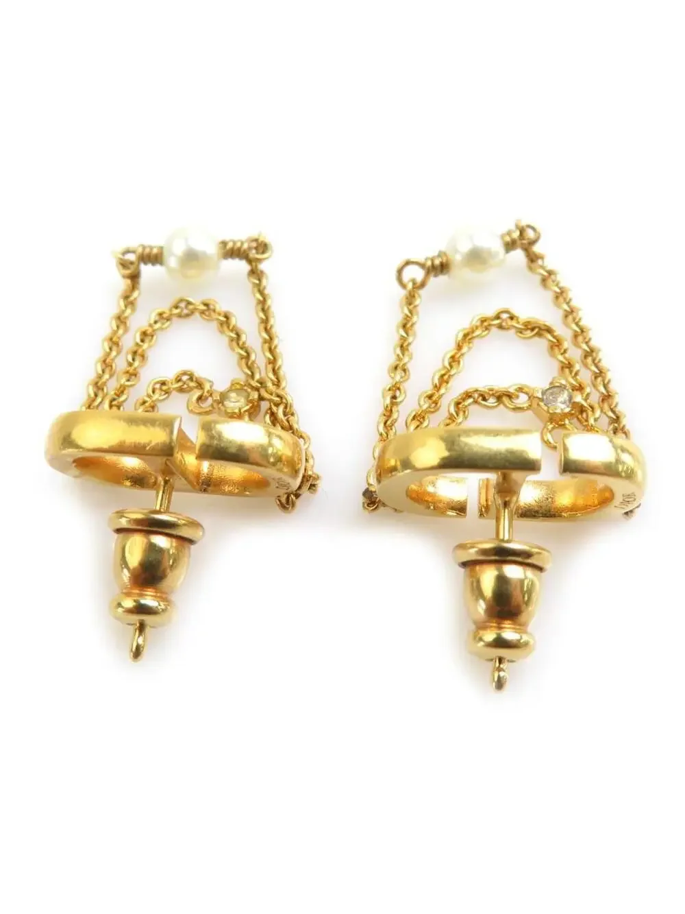 Auth Christian Dior Pierce Earrings #294117C34B